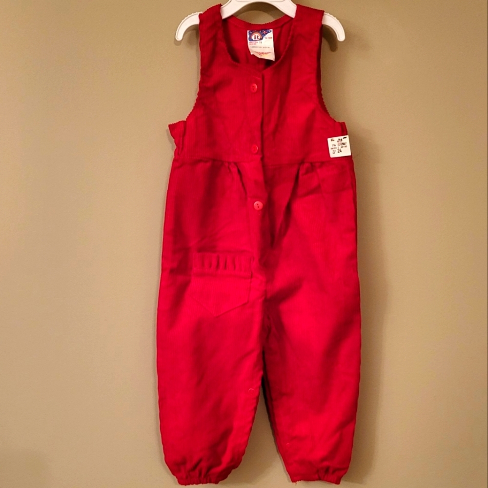NWT Vintage red corduroy overalls